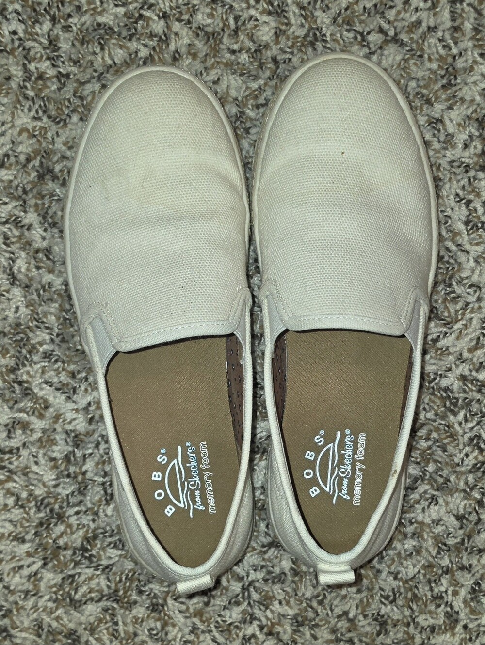 BOBS from Skechers Flexpadrille Luxe Off White Slip-On Flats | Women's
